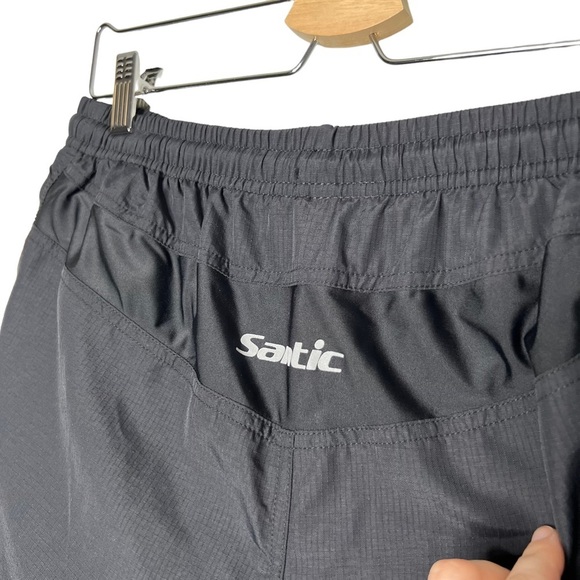 Santic Black Men’s Padded Elastic Waist Nylon Bicycle Cycling Shorts - Picture 7 of 15